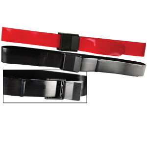 Secure® EZ Clean Vinyl Gait Belt with EZ Release Plastic Buckle - Red & Black