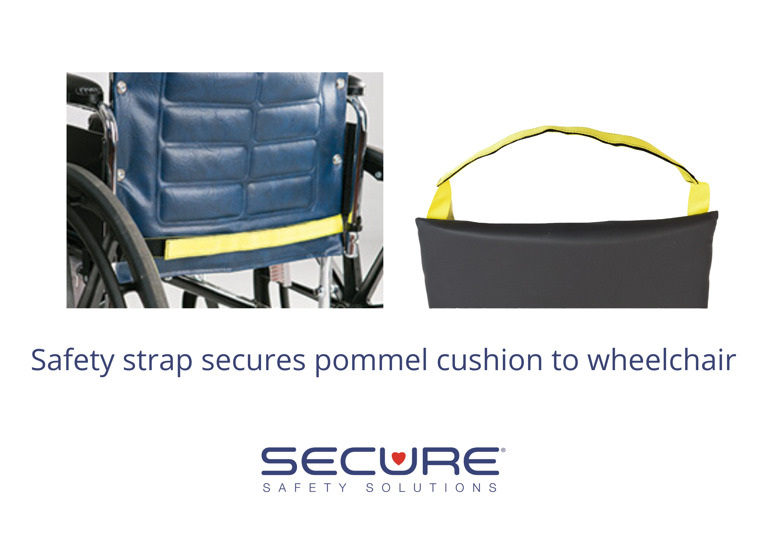Wheelchair Pommel Cushion with Safety Straps